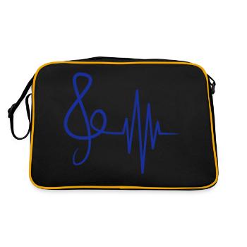 Clé de musique : fréquence d’impulsion, note, battement de cœur - Sac Retro - noir/or - Dos