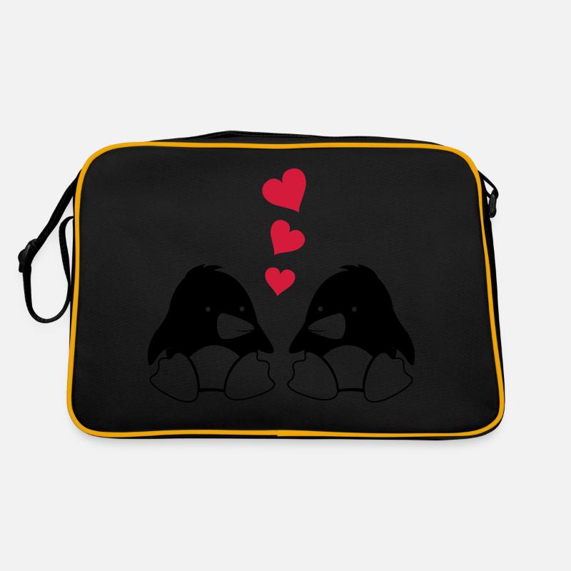 verliebte pinguine 001 Retro Tasche