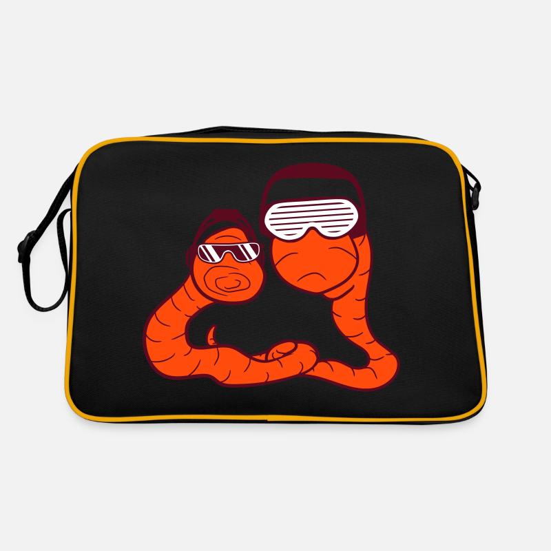 Two Worms Équipe DJ Amis Fêtard Fun Crew Sac Retro