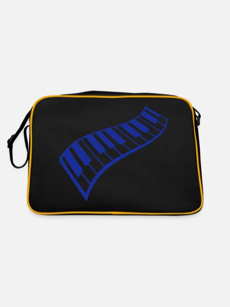 Klavier Tasten Instrument Spielen Klassische Musik - Retro Tasche - Schwarz/Gold - Hinten