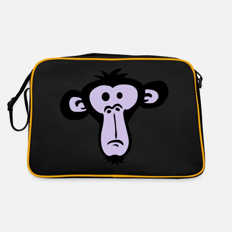 Sad Confused Monkey Head Boredom Face Retro Bag