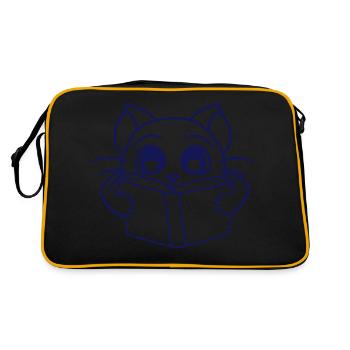 Nerd Cat Reads Novel Book Learning to Read School - Retro Bag - black/gold - Back