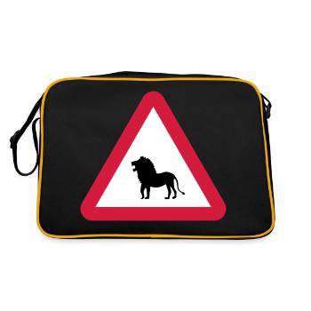 Caution Lion Warning - Retro Bag - black/gold - Back
