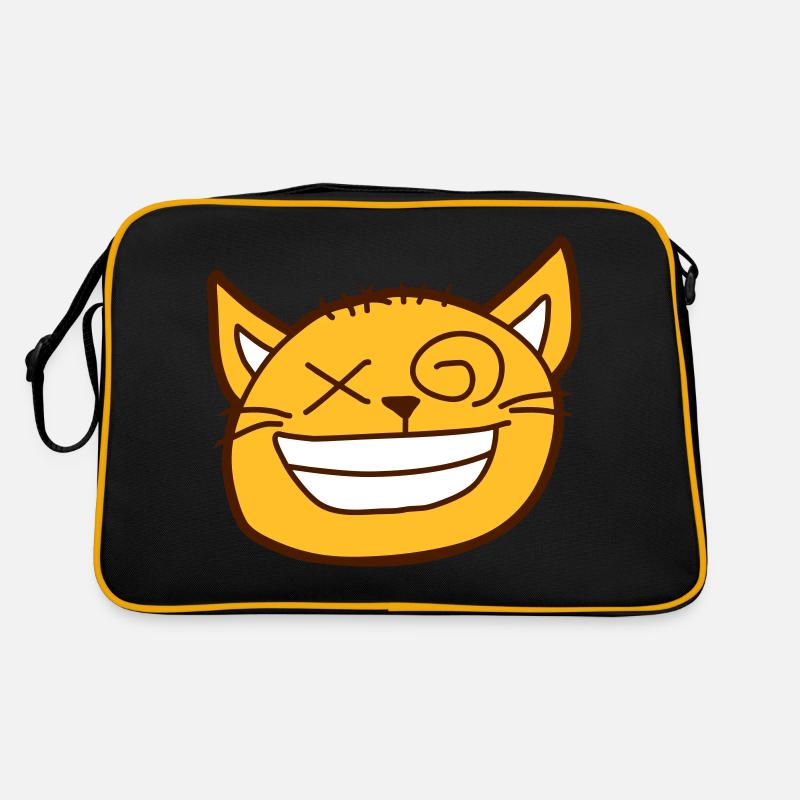 Insane Cat Squints Funny Crazy Grimace Retro Bag