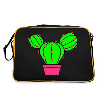 Small Cactus Spines Desert Cacti Flower Pot - Retro Bag - black/gold - Back