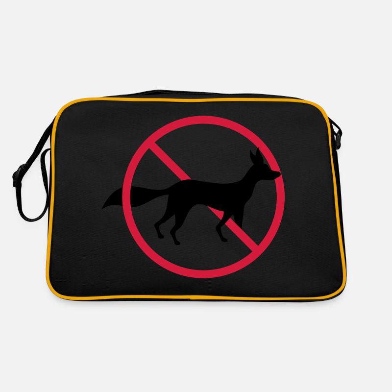 No Fox Allowed Sign No Zone Notice Retro Bag