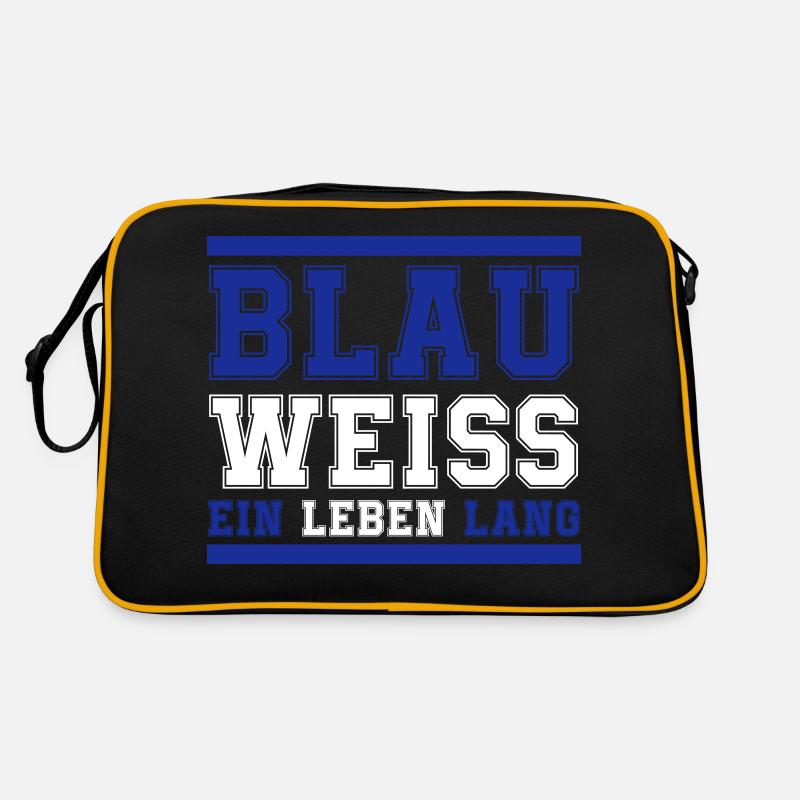 blau weiss ein leben lang Retro Tasche