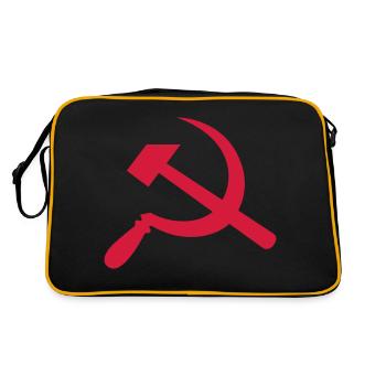 Hammer und Sichel - Retro Tasche - Schwarz/Gold - Hinten
