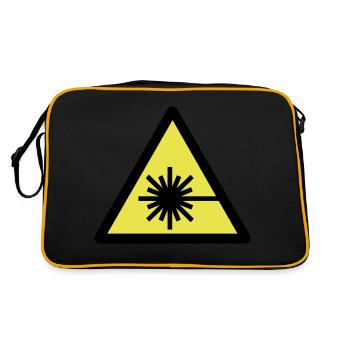 caution_laser_beam_2c - Retro Bag - black/gold - Back