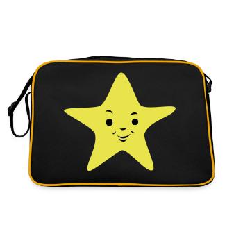 Lachender Stern - Retro Tasche - Schwarz/Gold - Hinten