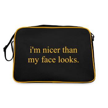 ICH BIN NETTER ALS MEIN GESICHT AUSSIEHT - Retro Tasche - Schwarz/Gold - Hinten