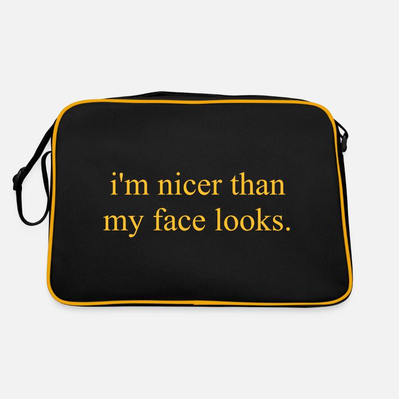 ICH BIN NETTER ALS MEIN GESICHT AUSSIEHT Retro Tasche
