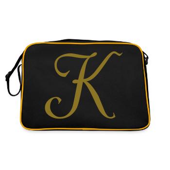 Buchstabe K - Retro Tasche - Schwarz/Gold - Hinten