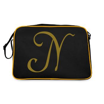 N - Letter - Retro Bag - black/gold - Back