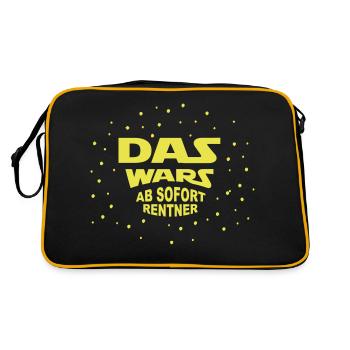 das wars sofort Rentner - Retro Tasche - Schwarz/Gold - Hinten