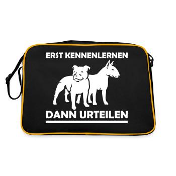 (130) Staff Bull & Bull Terrier - Retro Bag - black/gold - Back