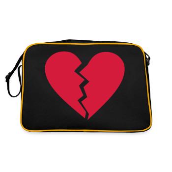 Gebrochenes Herz - Retro Tasche - Schwarz/Gold - Hinten