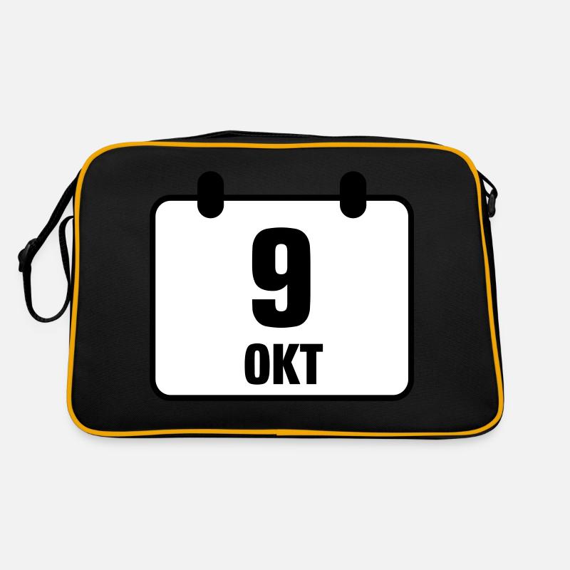 9 oktober jahrestag geburtstag 2c Retro Tasche