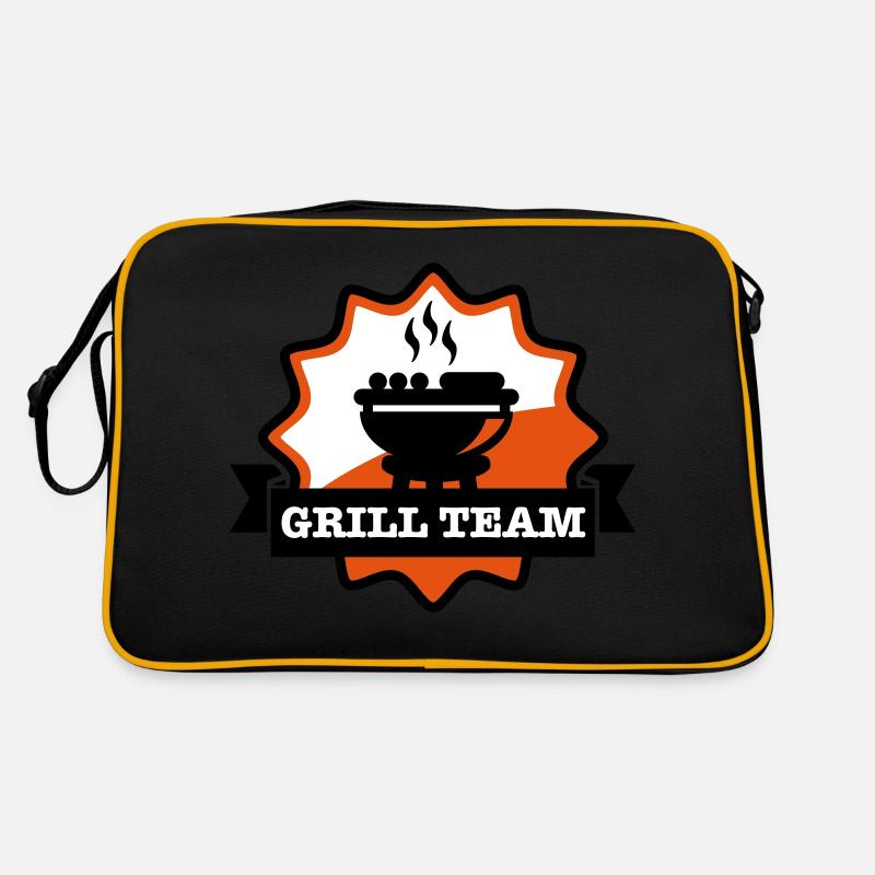 grill_team_emblem_f3 - Retro Tasche - Schwarz/Gold