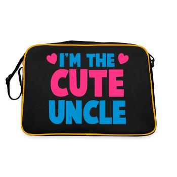 Ich bin der nette Onkel! - Retro Tasche - Schwarz/Gold - Hinten