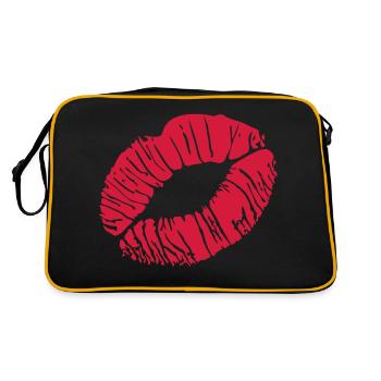 kussmund - Retro Tasche - Schwarz/Gold - Hinten