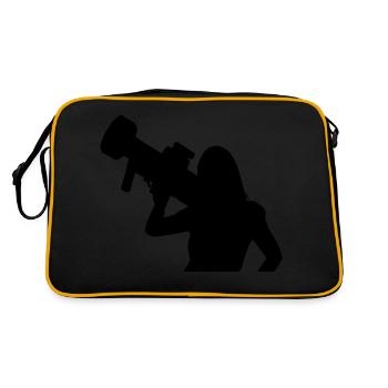 sexy_girl_gun3 - Retro Bag - black/gold - Back
