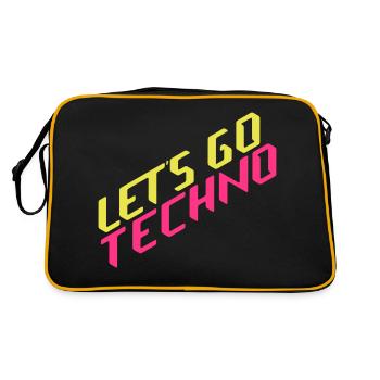 let's go techno - Sac Retro - noir/or - Dos