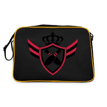 Bowling Pins Blazon Logo Design - Retro Bag - black/gold - Back