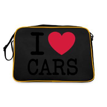I love cars - Retro Tasche - Schwarz/Gold - Hinten