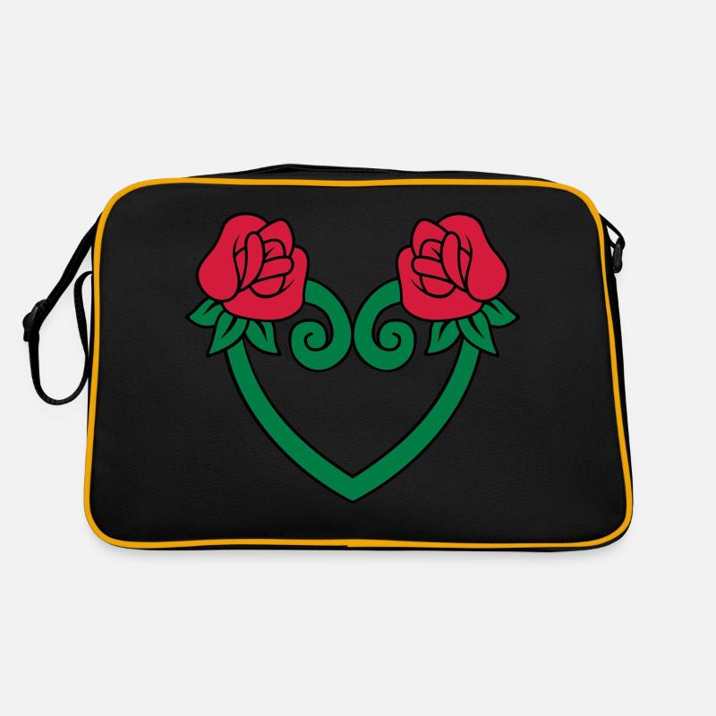 Rose Blumen-Herz 3c Retro Tasche