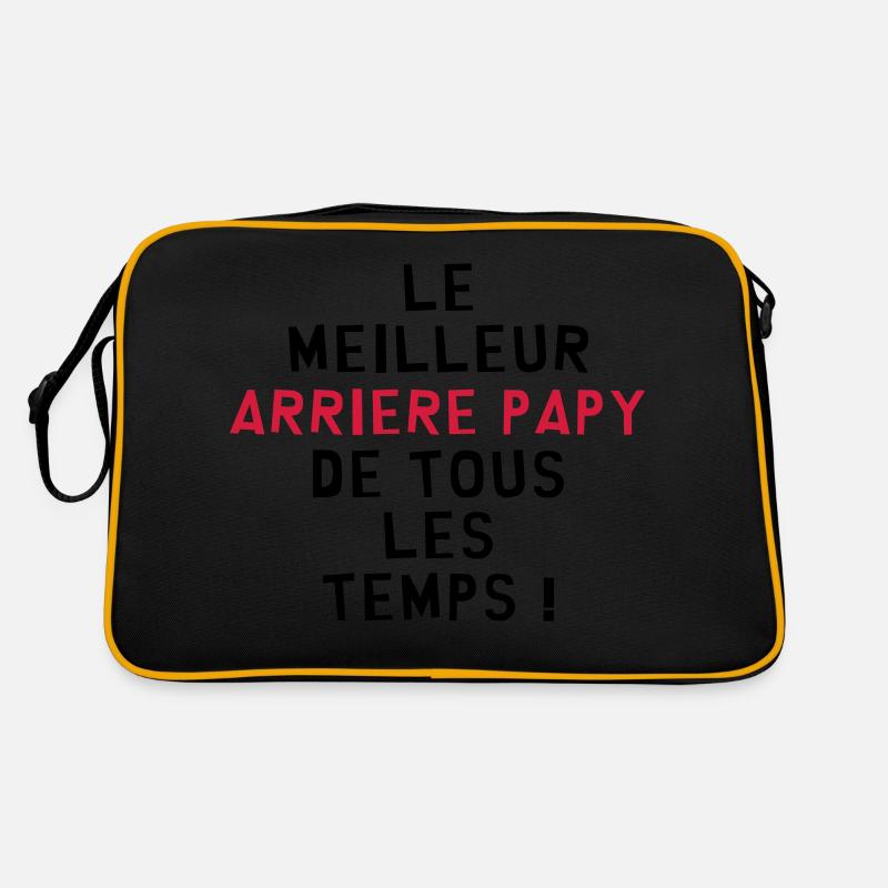 Papy / Grand Père / Famille / Papi / Drôle - Sac Retro - noir/or