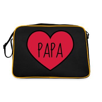 Papa Fête des Pères Naissance Bébé Anniversaire - Sac Retro - noir/or - Dos