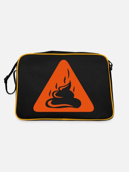 poop danger triangle - Retro Bag - black/gold - Back