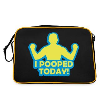 I pooped today quote - Retro Bag - black/gold - Back