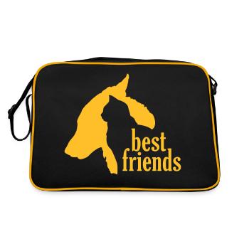 Chien Chat Meilleurs amis Amitié Animaux de compagnie - Sac Retro - noir/or - Dos
