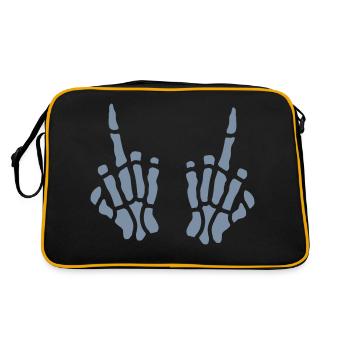 Middle finger bone 2 hands - Retro Bag - black/gold - Back