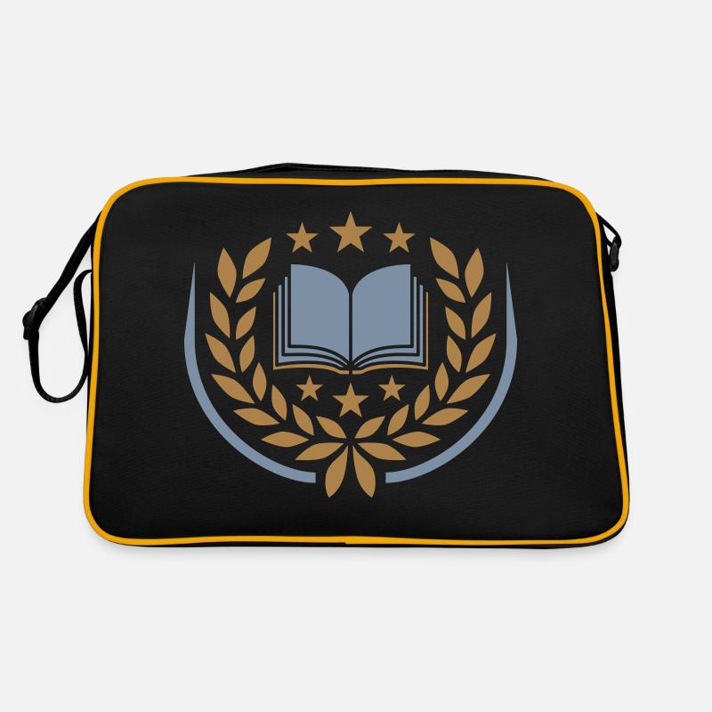 Laurel wreath stars open book Retro Bag