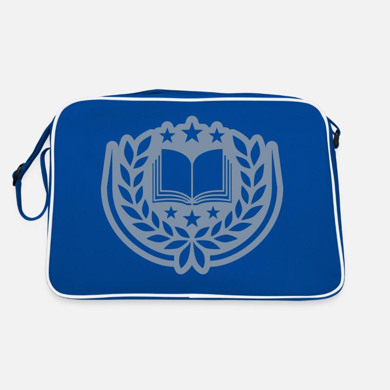 Wappen Buch Sterne Lorbeerkranz Retro Tasche