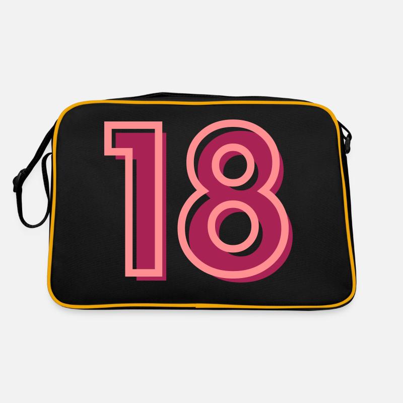 18 Geburtstag - Retro Tasche - Schwarz/Gold