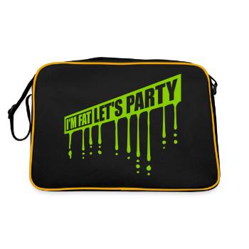 im fat lets party - Retro Tasche - Schwarz/Gold - Hinten