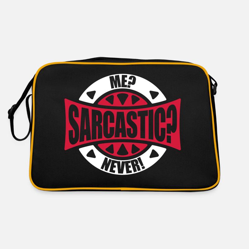 me sarcastic never Zitat Retro Tasche