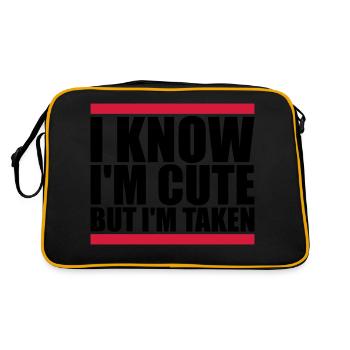 cute but taken quote - Retro Bag - black/gold - Back