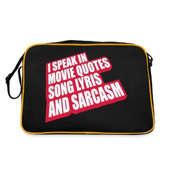 speak lyrics and sarcasm - Retro Bag - black/gold - Back