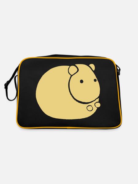 Hamster Cute Animal Rodent Animals Pet Vector 4 - Retro Bag - black/gold - Back