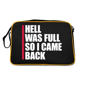 hell was full Zitat - Retro Tasche - Schwarz/Gold - Hinten