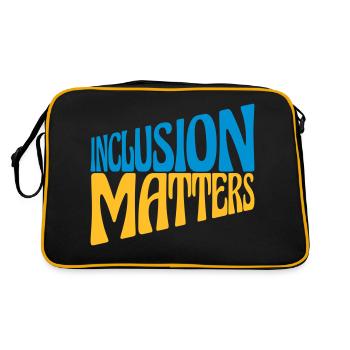 inclusion matters Logo Zitat - Retro Tasche - Schwarz/Gold - Hinten