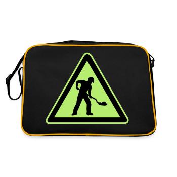 Road construction sign construction site 1 - Retro Bag - black/gold - Back