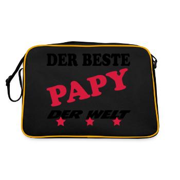 DER BESTE PAPY 200 - Retro Tasche - Schwarz/Gold - Hinten