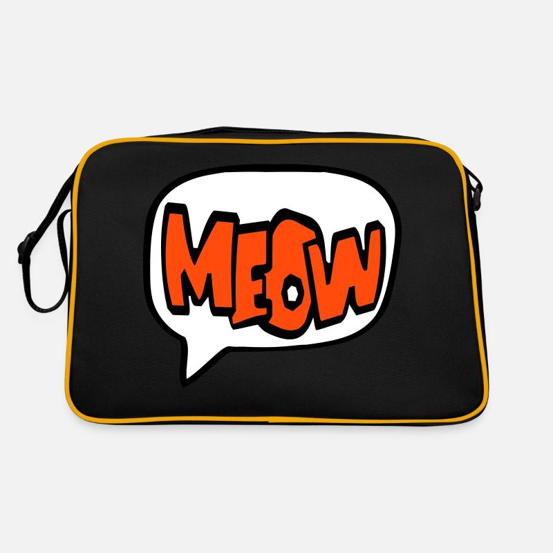Meow Cat Meow Letters Speech Bubble Text Quote Retro Bag