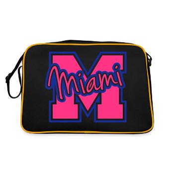 Miami États-Unis Palm Trees Beach Sun America Floride Logo - Sac Retro - noir/or - Dos